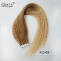 Most popular !Ombre color 100% virgin remy human hair PU tape in hair extensions